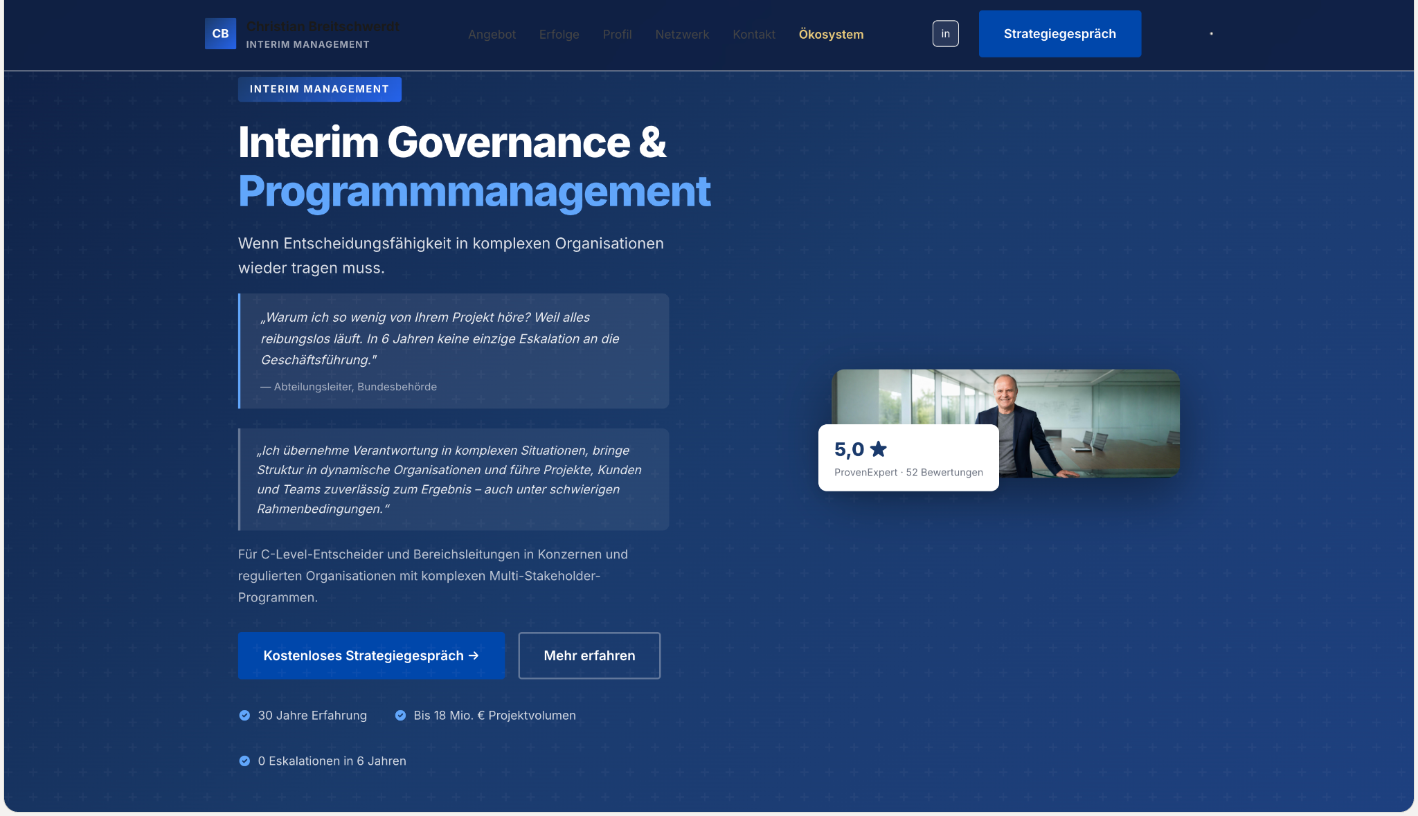 Vorschau der Webseite Interim Management