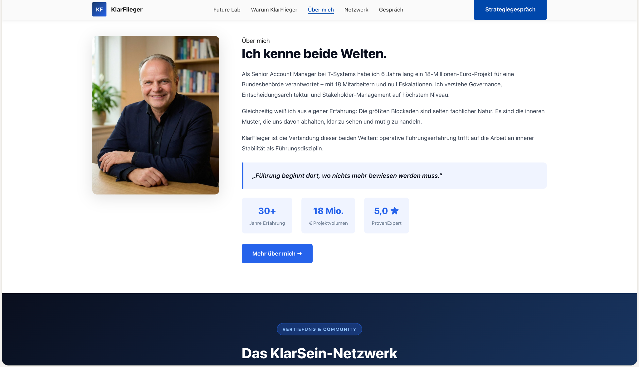 Vorschau der Webseite KlarFlieger