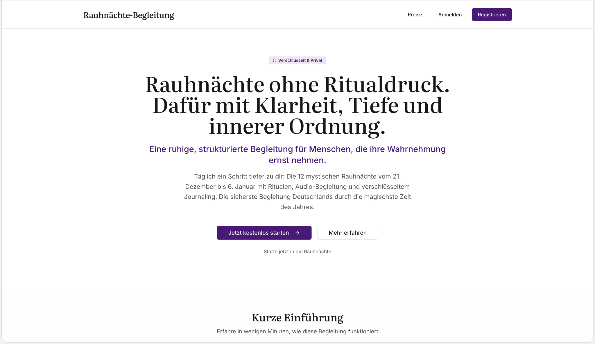 Vorschau der Webseite Sperr- & Rauhnächte