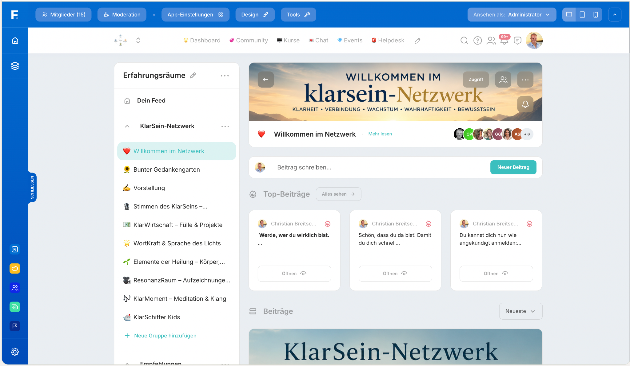 Screenshot KlarSein Community